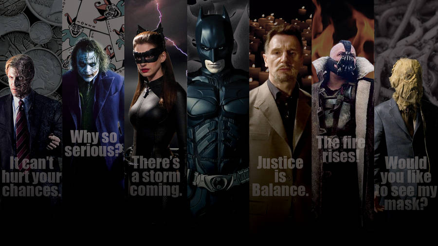 Batman Characters Quotes Wallpaper