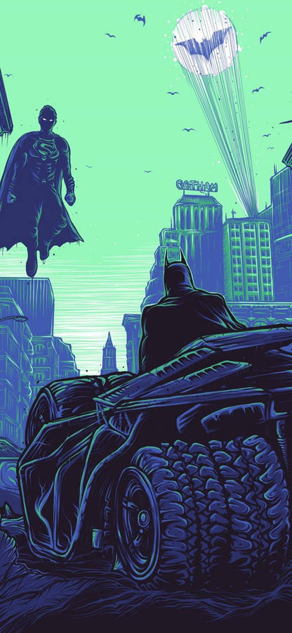 Batman In His Batmobile Iphone X Wallpaper