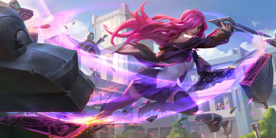 Battle Ready Katarina Leagueof Legends Wallpaper