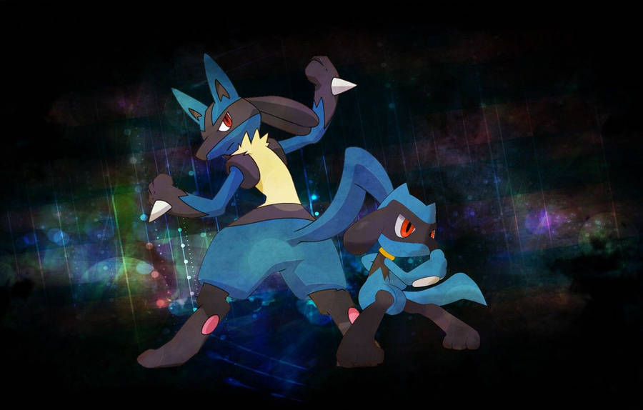 Battle-ready Riolu And Lucario Wallpaper