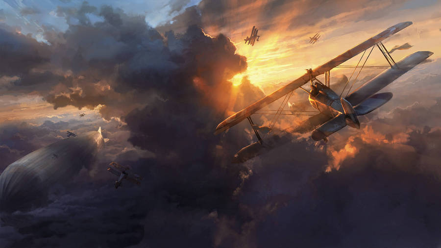 Battlefield 1 Hd Of Biplane Fighter Wallpaper