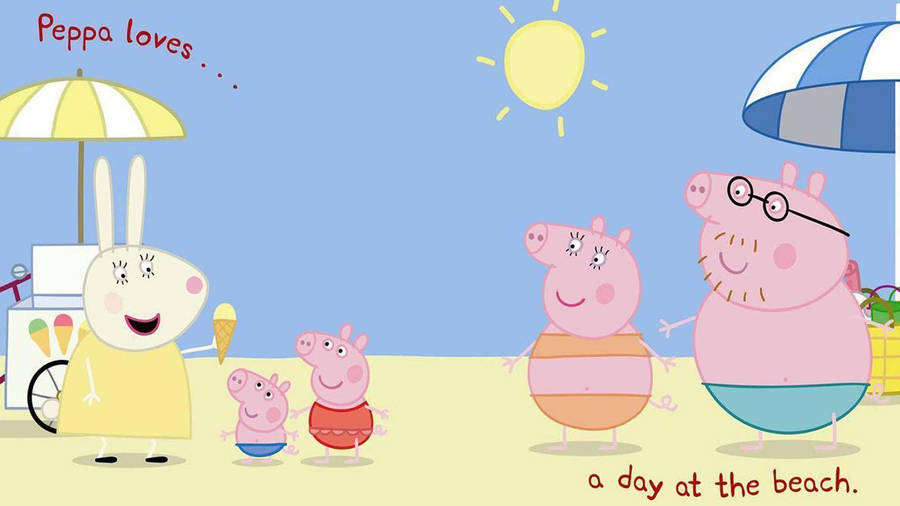 Beach Day Peppa Pig Ipad Wallpaper