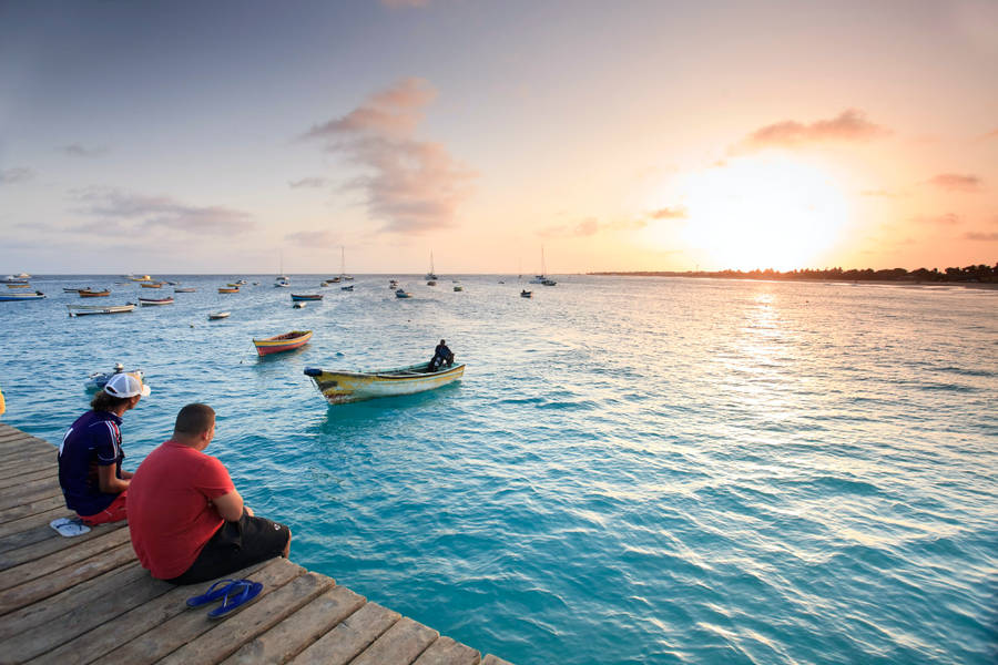 Beach Sunset In Cape Verde Wallpaper