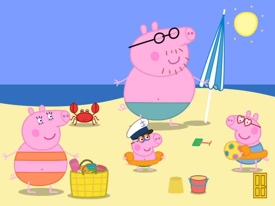 Beach Trip Peppa Pig Ipad Wallpaper