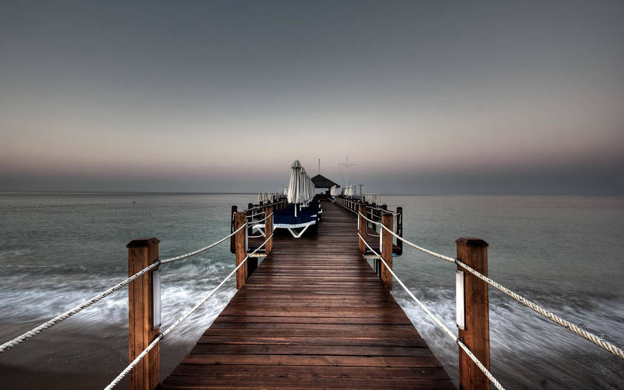 Beach Walkway Full Desktop Screen Hd Wallpaper