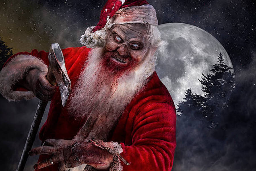 Bearded Bloodied Evil Santa Wallpaper