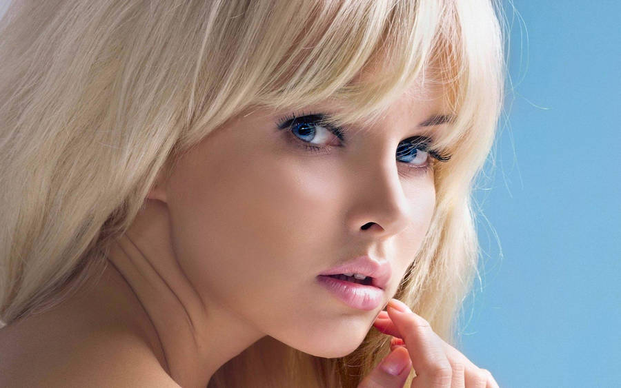 Beautiful Blonde With Bangs Wallpaper