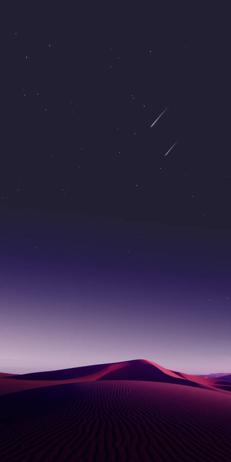 Beautiful Cool Purple Desert With Falling Stars Wallpaper