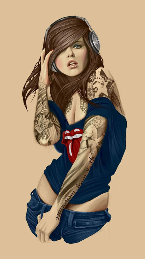 Beautiful Girl Cartoon Art Wallpaper