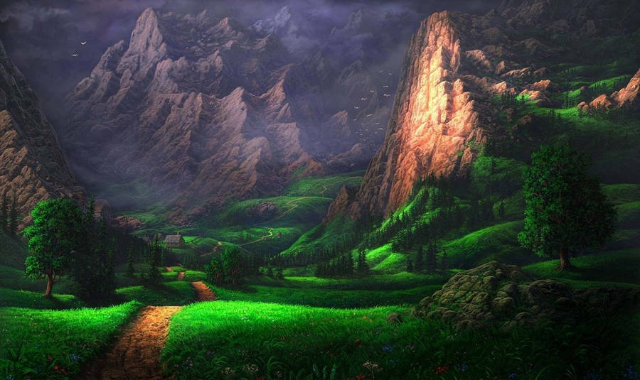 Beautiful Landscape Digital Artwork Wallpaper