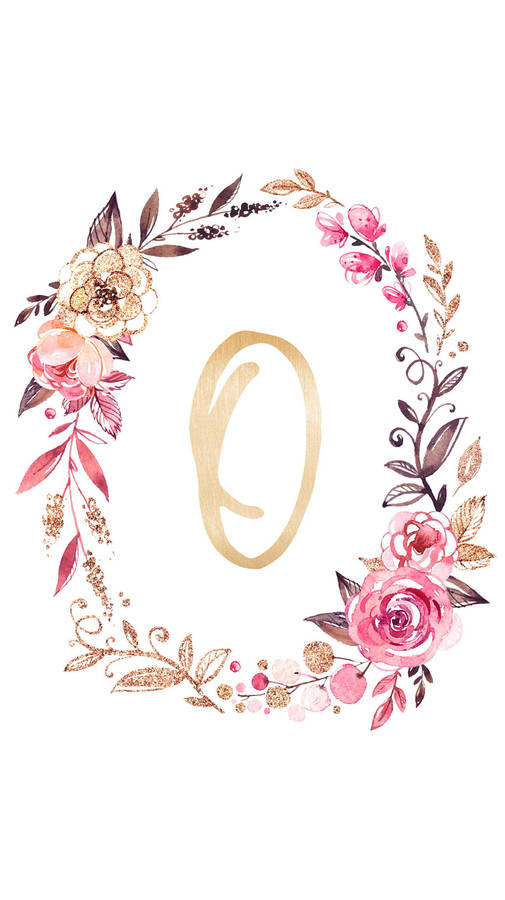 Beautiful Letter O Decorated With Floral Wreath Wallpaper