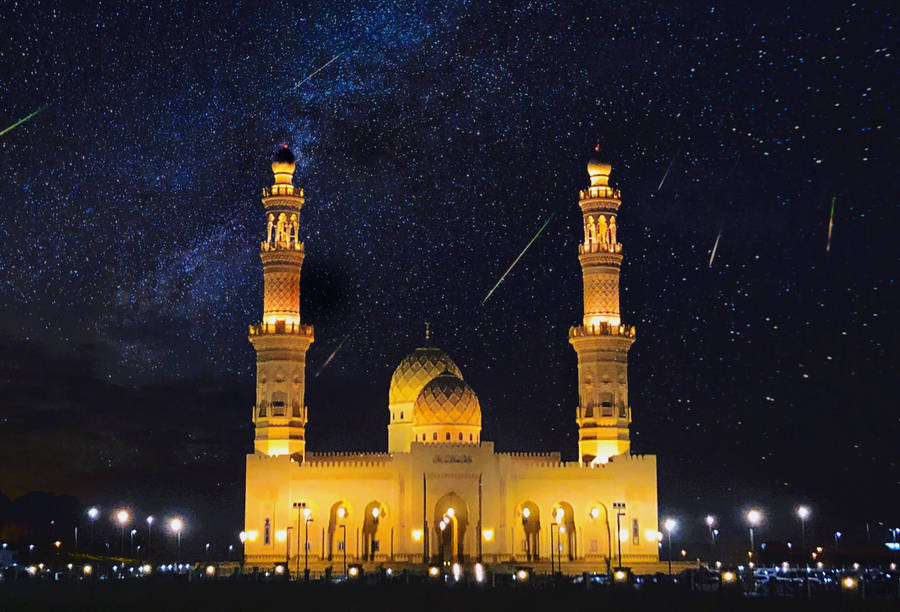 Beautiful Mosque Starry Sky Wallpaper