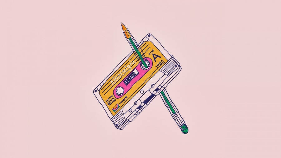 Beautiful Music Cassette Tape And Pen Wallpaper