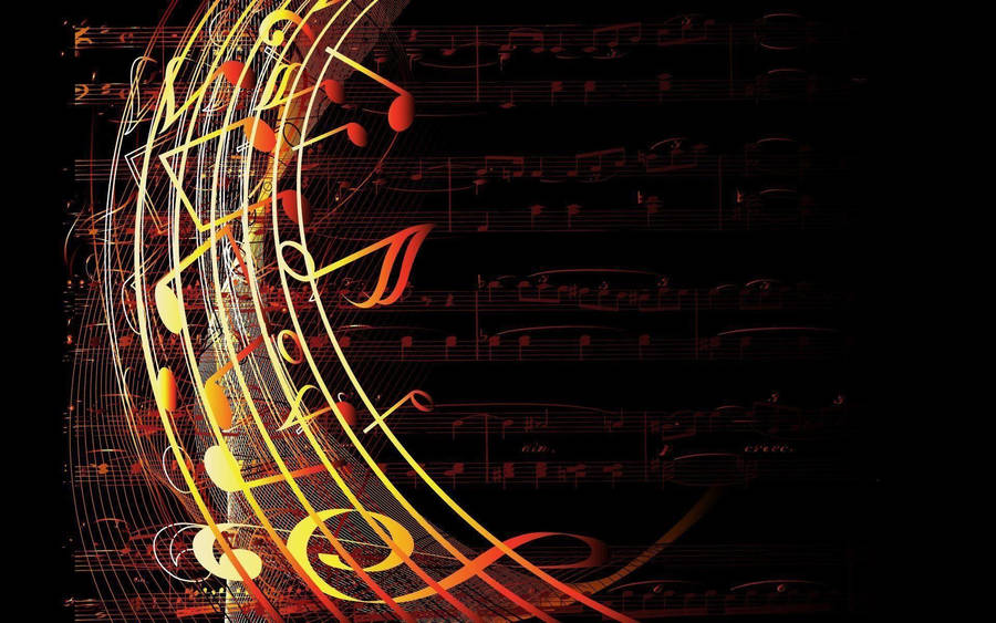 Beautiful Music Glowing Musical Notes Wallpaper