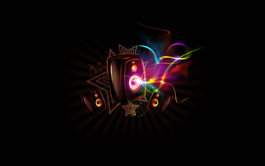 Beautiful Music Glowing Speakers Wallpaper