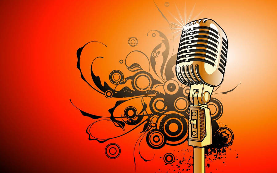 Beautiful Music Retro Microphone Wallpaper