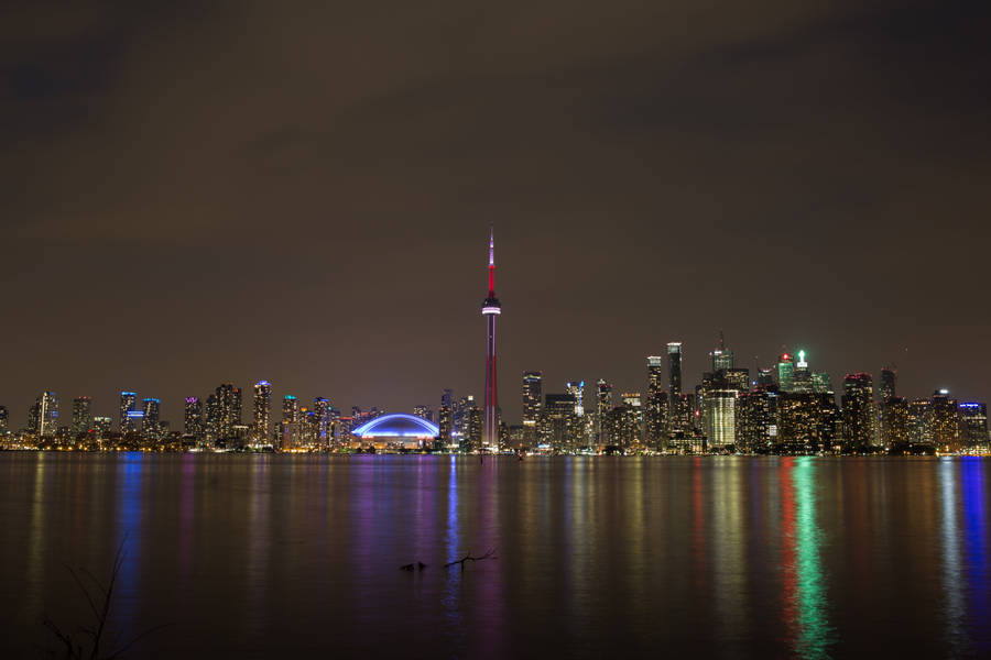 Beautiful Night Of Toronto Skyline Wallpaper