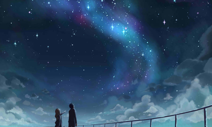 Beautiful Night Sky In Your Lie In April Hd Wallpaper