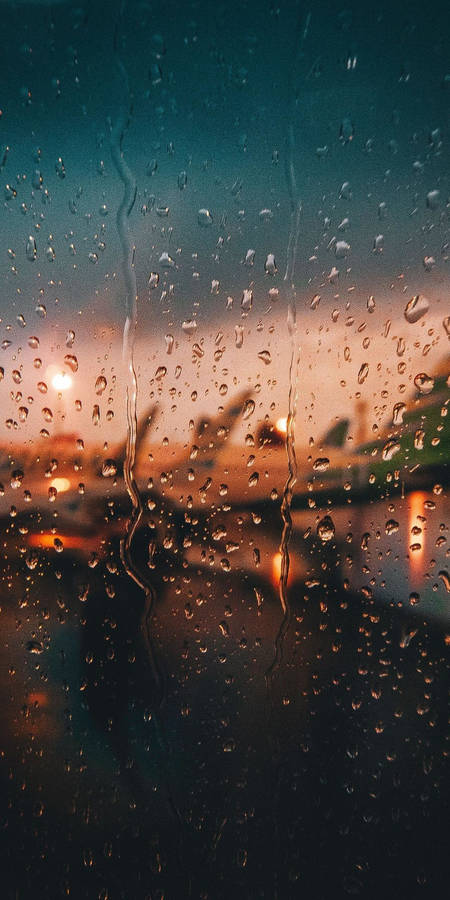 Beautiful Rain At The Airport Wallpaper