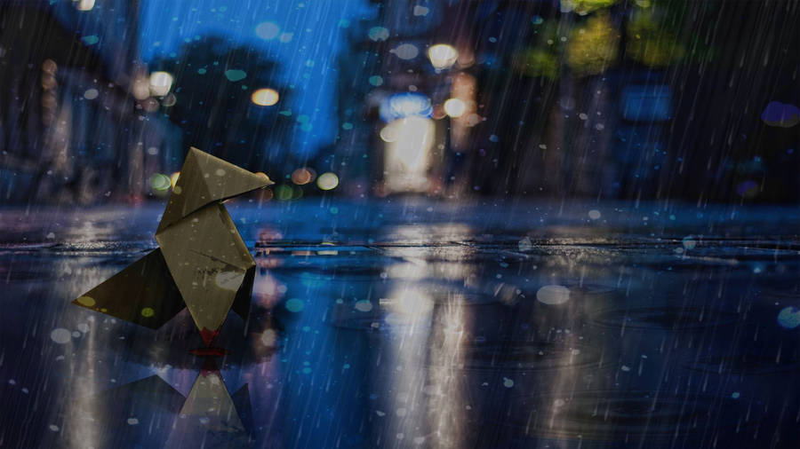 Beautiful Rain Paper Origami Wallpaper