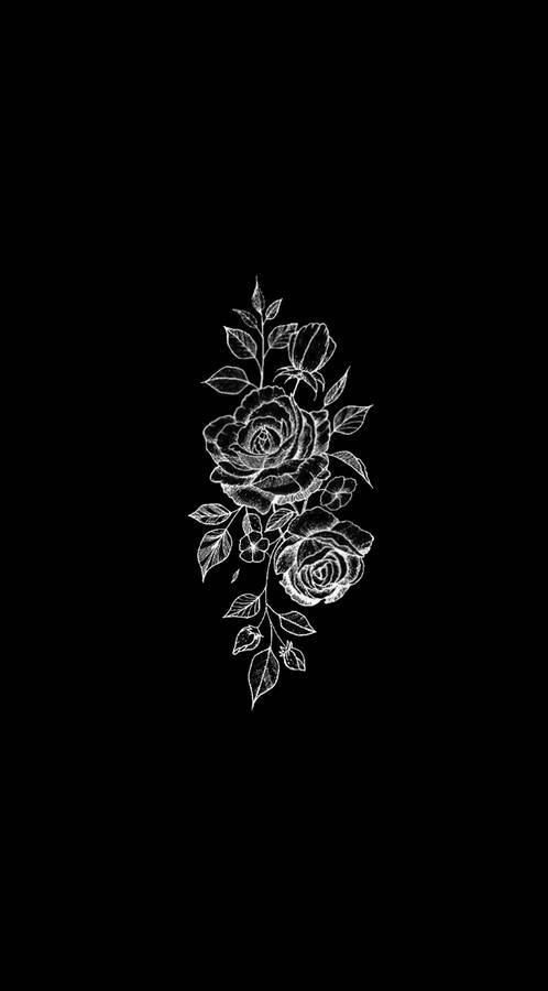 Beautiful Rose Minimalist Black Phone Wallpaper