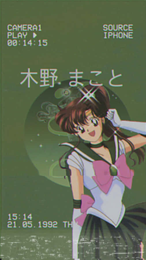 Beautiful Sailor Jupiter Standing Valiantly In Her Iconic Sailor Suit Wallpaper