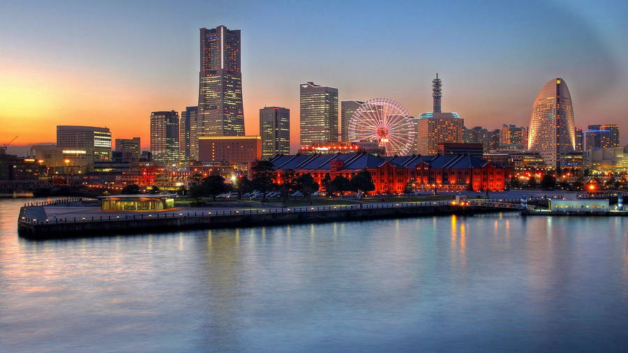 Beautiful Skyline Of Fukuoka Wallpaper