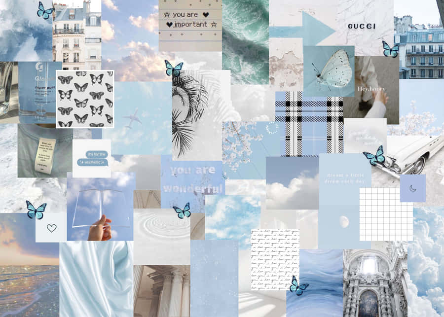 Beautifully Aesthetic Laptop Collage Wallpaper
