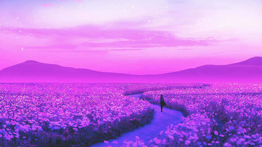 Beautify Your Workspace With An Elegant Lavender Aesthetic Laptop Wallpaper