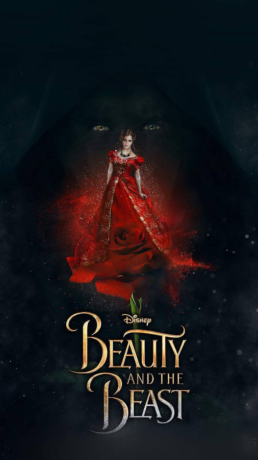 Beauty And The Beast Red Gown Wallpaper