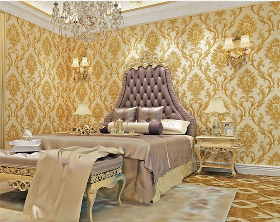 Bedroom Gold Background Wallpaper