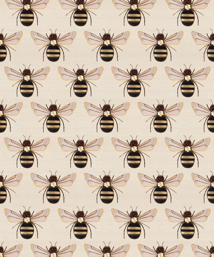 Bee In A Field Of Wildflowers Wallpaper