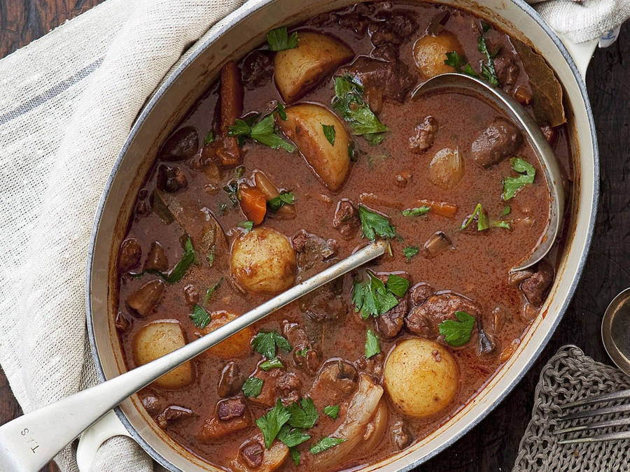 Beef Bourguignon Marble Potatoes Wallpaper