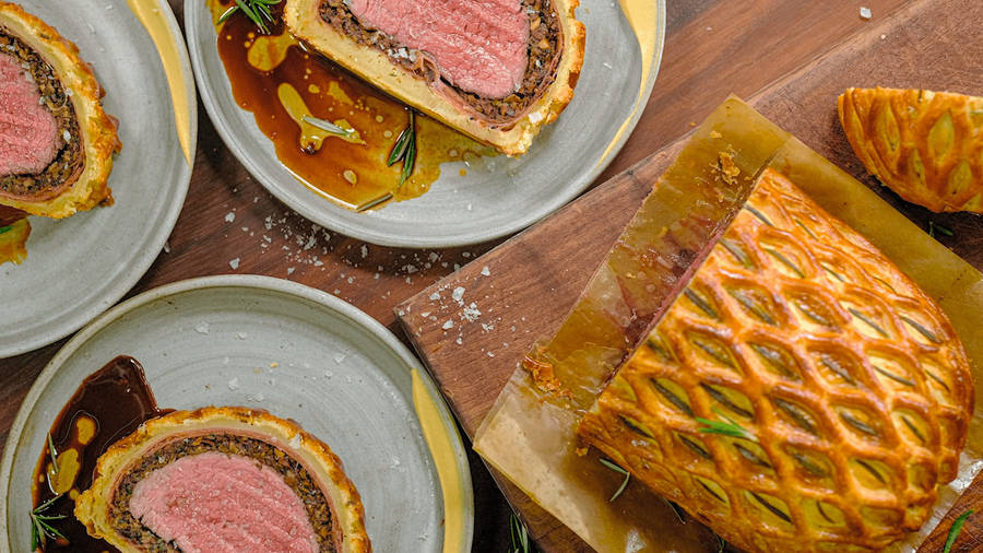 Beef Wellington Design Pastry Wallpaper