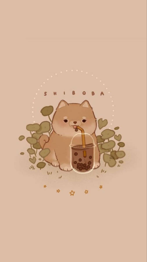 Beige Aesthetic Doggo Wallpaper