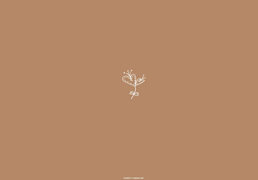 Beige Aesthetic Flower Heart Wallpaper