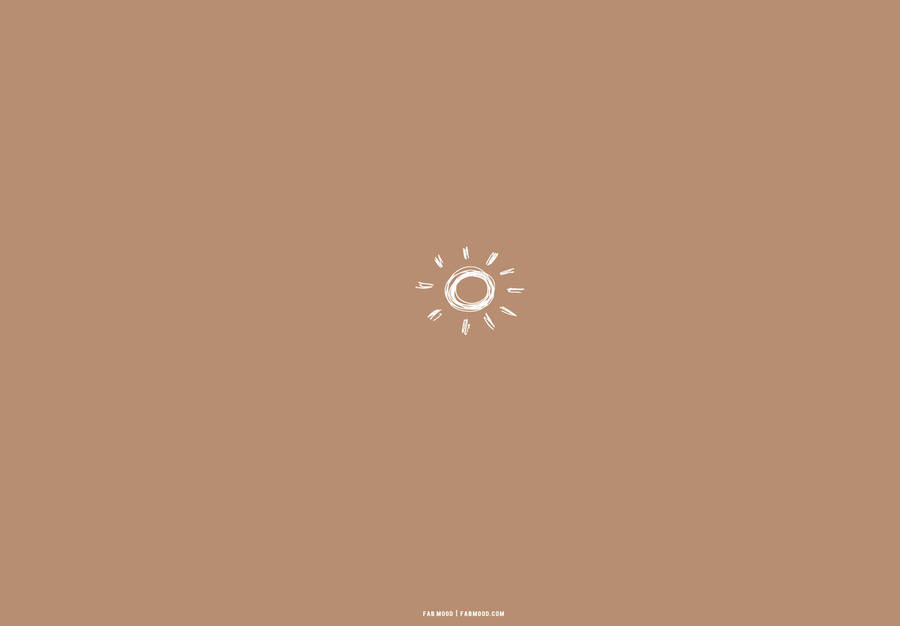 Beige Brown Aesthetic Sun Art Wallpaper