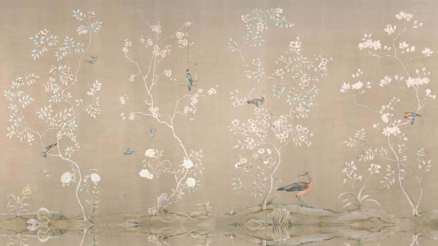 Beige Desktop Plants Wallpaper