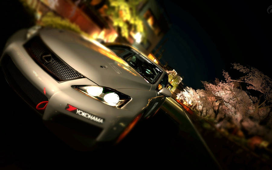 Beige Lexus Bumper At Night Wallpaper