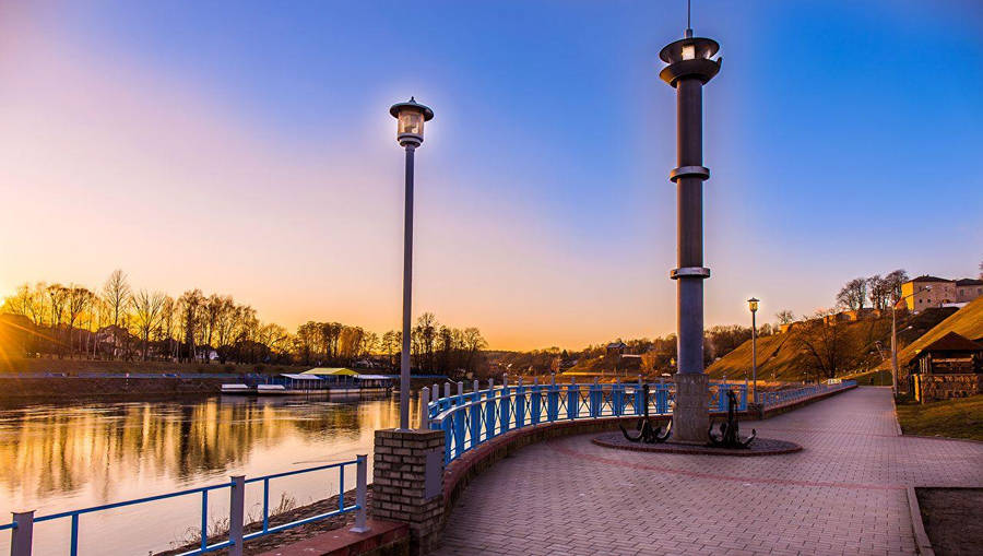 Belarus Bridge Sunset Wallpaper