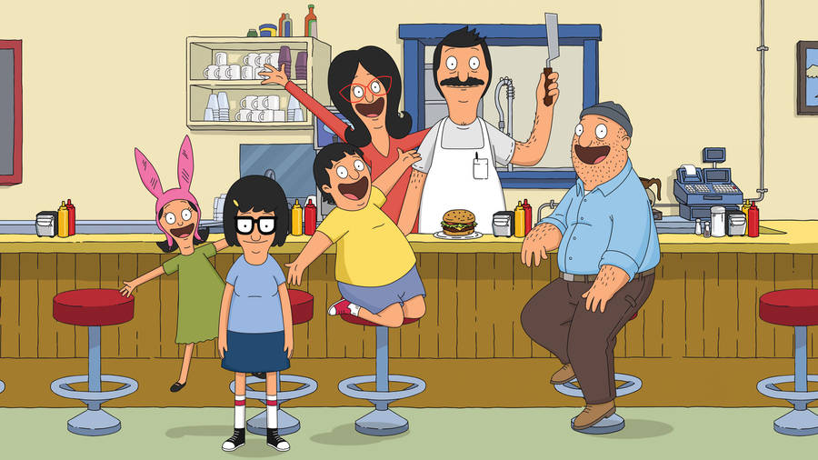 Belchers Welcoming Bobs Burgers Customers Wallpaper