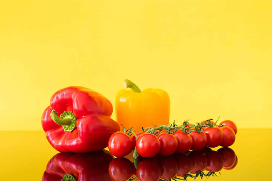 Bell Peppers Tomatoes Still Life Wallpaper