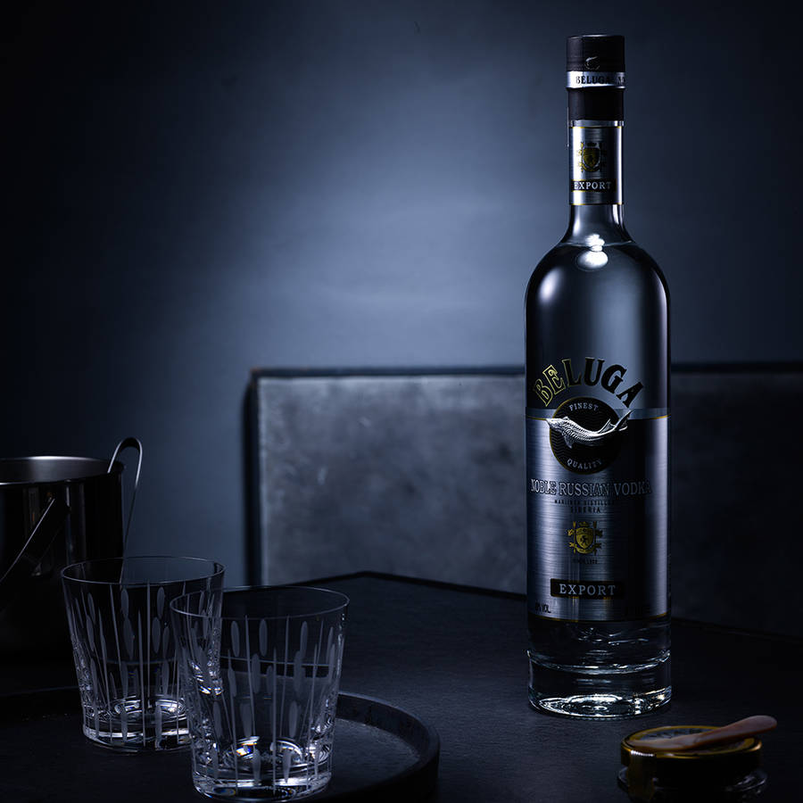 Beluga Vodka Bottle In The Dark Wallpaper