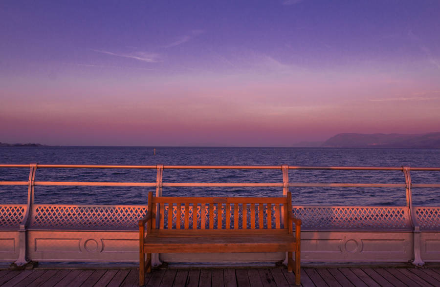 Bench On Bridge Wallpaper