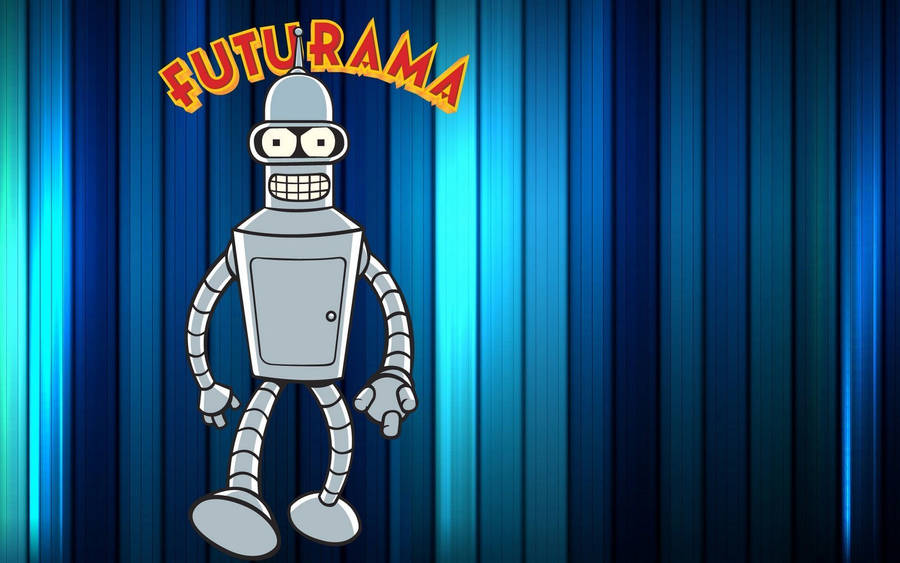 Bender With Futurama Logo Wallpaper