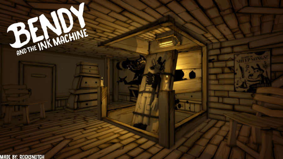 Bendy And The Ink Machine Ink Demon Room Wallpaper