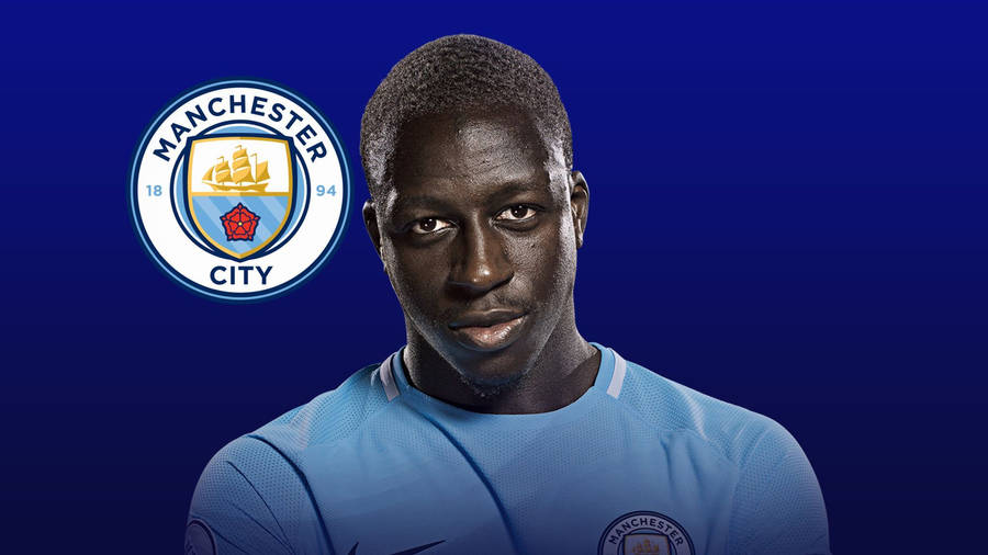 Benjamin Mendy Manchester City Logo Wallpaper