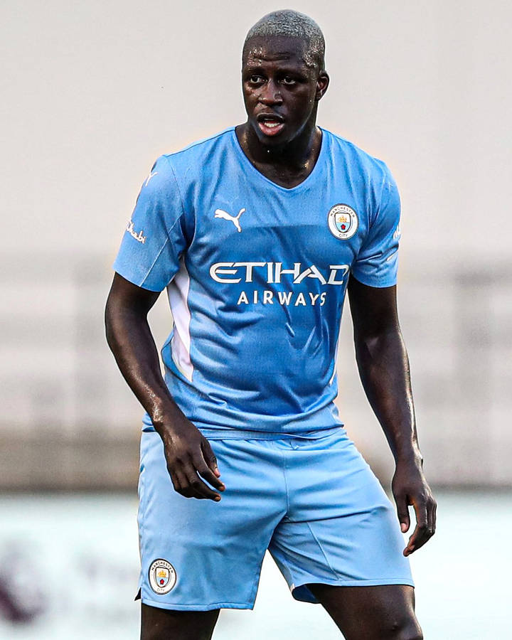 Benjamin Mendy Sweat Soaked Football Jersey Wallpaper