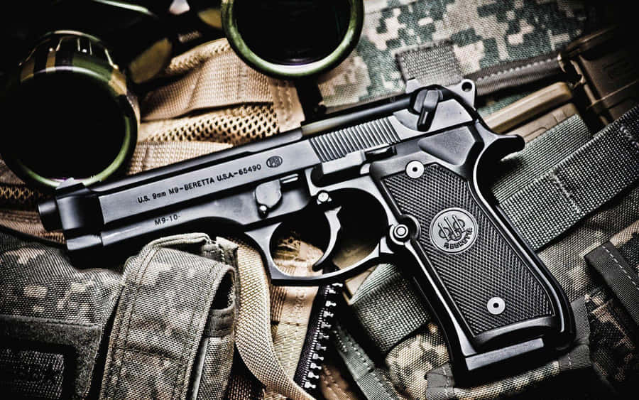 Beretta M9 Pistol Military Gear Wallpaper