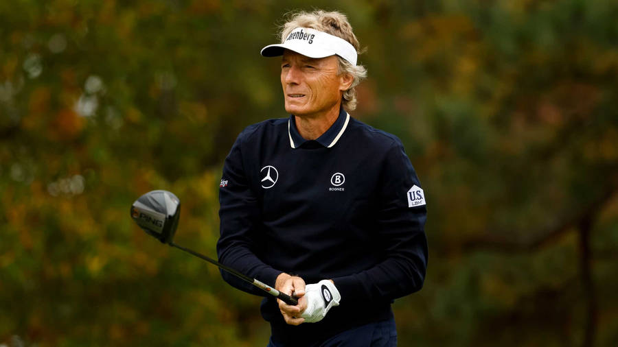 Bernhard Langer Holding His Golf Club Wallpaper